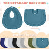 Picture of 10 Pcs Baby Muslin Bibs Drool Bandana Soft Adjustable Baby Cotton Bibs for Newborn Baby Girl Boy Toddlers Infants Teething (Cool Colors)