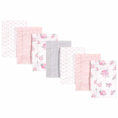 Picture of Hudson Baby Unisex Baby Cotton Flannel Burp Cloths, Pink Floral, One Size