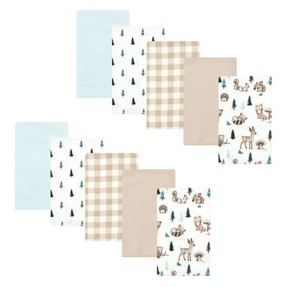 Picture of Hudson Baby Unisex Baby Cotton Flannel Burp Cloths, Boy Woodland Pals 10-Pack, One Size