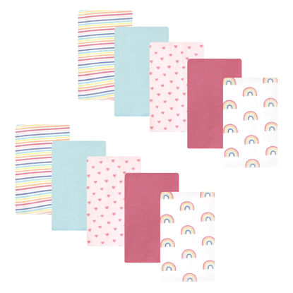 Picture of Hudson Baby Unisex Baby Cotton Flannel Burp Cloths, Creative Rainbow 10-Pack, One Size