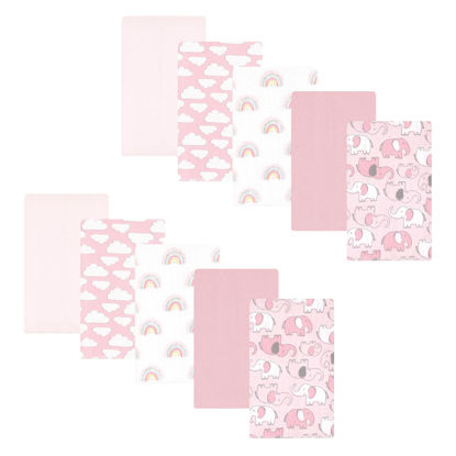 Picture of Hudson Baby Unisex Baby Cotton Flannel Burp Cloths 10-Pack, Girl New Elephant, One Size