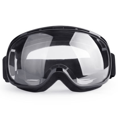 Picture of 4-FQ Adjustable Motorcycle Goggles, Lightweight, Black Frame+Clear Lens, Unisex