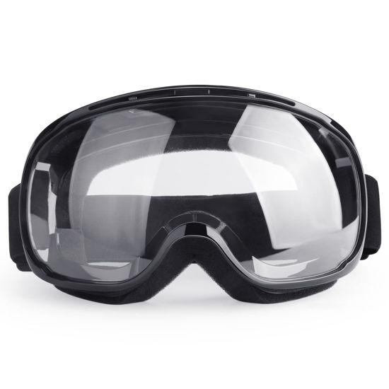 Picture of 4-FQ Adjustable Motorcycle Goggles, Lightweight, Black Frame+Clear Lens, Unisex