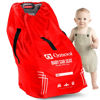 Picture of Qanoot Infant Car Seat Travel Bag for Airplane - Durable Gate Check Bag for Car Seats that fits easily on Convertible Car Seats, Infant Carriers & Booster Seats (Regular, Red)