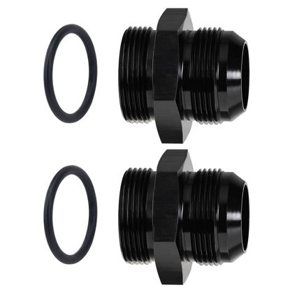Picture of EVIL ENERGY 20AN Flare to 20AN ORB Male Fuel Rail Adapter Fitting Black 2PCS