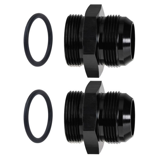 Picture of EVIL ENERGY 20AN Flare to 20AN ORB Male Fuel Rail Adapter Fitting Black 2PCS