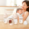 Picture of Gulicola Natural Glass Baby Bottle for Breastfed Babies, Anti-Colic Baby Bottle Set with Medium Flow Nipple, 3 Months +, 8 oz, 2 Pack - White