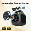Picture of Karaoke Machine with 2 Wireless Microphones, Portable 5.0 Bluetooth Speaker for Adults & Kids, with 50W Speaker,Handle &RGB Lights, Supports TF Card/USB/Aux in/TWS,for Home,Party,Performance,Meeting
