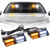 Picture of XRIDONSEN 2 in 1 Emergency Dash Strobe Lights Interior Windshield Lights Deck Split Amber White Warning Safety Flashing Lights w/Suction Cups for Construction Vehicles, Trucks (2×7.16 inch, 16 LED)