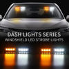 Picture of XRIDONSEN 2 in 1 Emergency Dash Strobe Lights Interior Windshield Lights Deck Split Amber White Warning Safety Flashing Lights w/Suction Cups for Construction Vehicles, Trucks (2×7.16 inch, 16 LED)