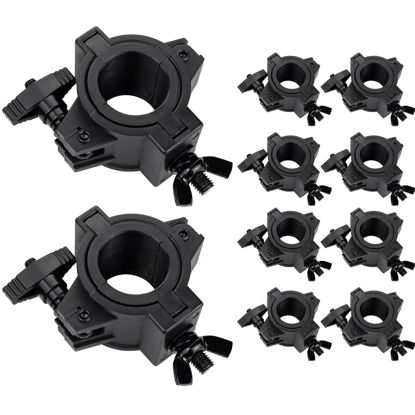 Picture of Stage Light Clamp 10 Pack, CZGOR 33lb Plastic DJ Light Clamps, truss Clamp for stage Light Studio Theater, 1’’ lighting O clamp Fit 3 Size Pipe Diameter: 25mm 38mm 50mm