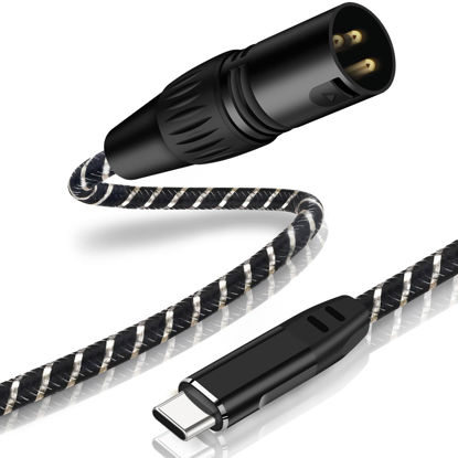 Picture of NCGGY USB C to XLR Cable,6.6 FT XLR Male to USB C Converter Adapter,USB Type C to XLR Male Output Stereo Cable for Amplifier, Speaker, Mixer Console, etc