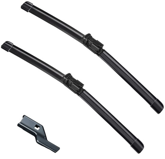 Picture of 2 Factory Wiper Blades Replacement for Acadia Malibu Traverse Saturn Aura Outlook Tiguan Enclave Range Rover Evoque Original Equipment Windshield Wiper Blades Set - 24"+21" (Set of 2) Top Lock