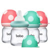 Picture of YOHKOH Natural Glass Baby Bottle with Natural Response Nipple, Newborn Anti-Colic Baby Bottles, Wide Neck Mushroom Cap Baby Bottle, Clear (3.4oz (Pack of 4), Multicolour)