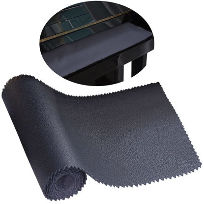 Picture of Mooson Piano Keyboard Anti-Dust Cover High Technology Fabric Key Cover Cloth Fit For Upright Piano, Electric Piano & Grand piano (Dark blue) (Black)