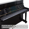 Picture of Mooson Piano Keyboard Anti-Dust Cover High Technology Fabric Key Cover Cloth Fit For Upright Piano, Electric Piano & Grand piano (Dark blue) (Black)