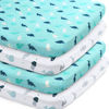 Picture of Pack and Play Sheets, Pack n Play Sheets Ultra Soft, Mini Crib Sheets 4 Pack, Pack n Play Mattresses Sheets Compatible with Graco Pack n Play, Soft and Breathable, Aqua