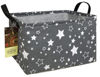 Picture of HUNRUNG Rectangle Storage Basket Cute Canvas Organizer Bin for Pet/Children Toys, Books, Clothes Perfect for Rooms/Playroom(REC-Grey star)
