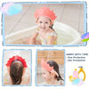 Picture of FUSACONY Shower Cap Shield for Kids, Visor Hat for Eye and Ear Protection for 0-9 Years Old Children, Cute Crown Shape Makes the Baby Bath More Fun (Pink)