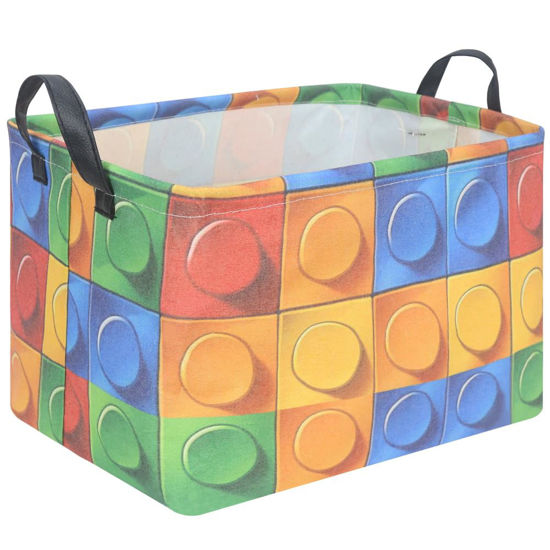 Picture of FXOLCSHE Building brick Basket,Building block book storage box,Laundry hamper,Waterproof foldable Kid's laundry basket,nursery basket,Shelf basket,Baby Room decor(Building block)