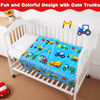Picture of Lukeight Toddler Blanket for Boys and Girls, 380 GSM Thick Kids Blanket for Birthday Gifts, Cozy Baby Blanket, Plush Receiving Blanket for Crib (Construction, 30x40 Inches)