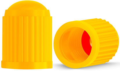 Picture of MEAJOO 15PCS Tire Valve Stem Caps, Corrosion Resistant, with O Rubber Ring, Airtight Seal Heavy Duty Dustproof Tire Valve Stem Covers for Cars, SUV, Trucks, Bikes, Motorcycles, Bicycles(Yellow)