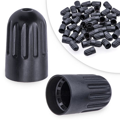 Picture of MEAJOO 50PCS TPMS Tire Valve Long Stem Caps, Black Plastic Wheel Tire Valve Stem for TR20008 TPMS, Universal Long Stem Caps for Cars, SUV, Trucks, Bikes, Motorcycles, Bicycles