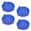 Picture of SINGARO Car Cup Holder, 4-Pack Silicone Car Coasters, Universal Non-Slip Recessed Car Interior Accessories (Flower Blue)