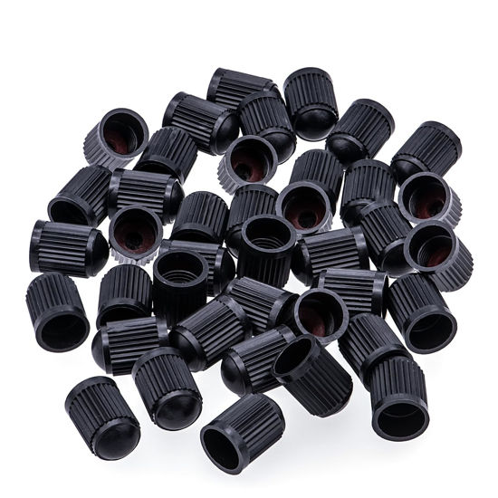 Picture of MEAJOO 100PCS Tire Valve Stem Caps, Corrosion Resistant, with O Rubber Ring, Airtight Seal Heavy Duty Dustproof Tire Valve Stem Covers for Cars, SUV, Trucks, Bikes, Motorcycles, Bicycles(Black)