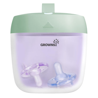Picture of GROWNSY Pacifier Sanitizer Portable, UV Light Sanitizer on The Go, USB Charging Sanitizer Case, Mini Pacifier Sanitizer 99.99% Cleaned in 59 Seconds (Green)