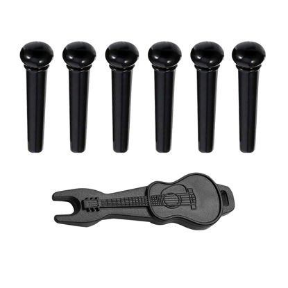 Picture of Jinlop Acoustic Guitar Bridge Pins & Guitar Pegs with Bridge Pin Puller Remover Guitar Pegs Parts Replacement Tool-Black