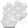Picture of Art3dwallpanels Self Adhesive 12 Pack Acoustic Panels, 14" X 12" X 0.4" Soundproof Wall Panels, High Density Sound Absorbing Panels Hexagon Beveled Edge Sound Dampening Panels, Studio Treatment Tiles