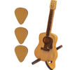 Picture of 3 PCS Cool Guitar Picks Engraved Wooden Plectrum Case，Wooden Acoustic Guitar Pick Box，Wooden Guitar Pick Holder for Guitarists，Gift for Electric Bass Guitar Ukulele Music Instrument Lover