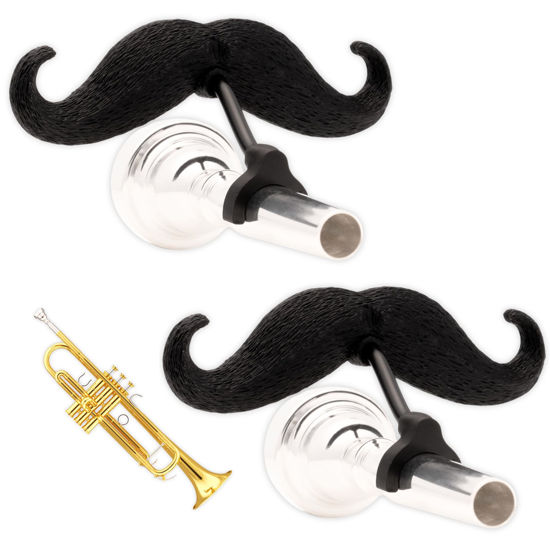 Picture of Brasstache Trumpet-stache XL (2-pack) - Clip-on Mustache for Trumpet or Mellophone Players (2-Pack, Trumpet or Mellophone XL)