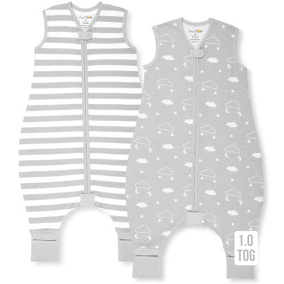 Picture of Mama Cheetah Toddler Sleep Sack with Feet in 1.0 Tog Organic Cotton for Boys and Girls, Baby Sleep Bag with Legs and 2-Way Zipper, Early Walker Medium