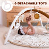 Picture of Tummy Time Activity Mat, Macrame Baby Play Gym Mat with 6 Detachable Toys and 12 Milestone Cards for Stage-Based Sensory and Motor Skill Development, Washable Play Mats for Infant, Non Slip Play Mat