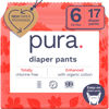 Picture of Pura Size 6 Diaper Pants - 1 x 17 Diapers (33+lbs), Pull Up Disposable Baby Diapers for Sensitive Skin, Hypoallergenic, Fragrance Free, Totally Chlorine Free, Easy-Tear Sides