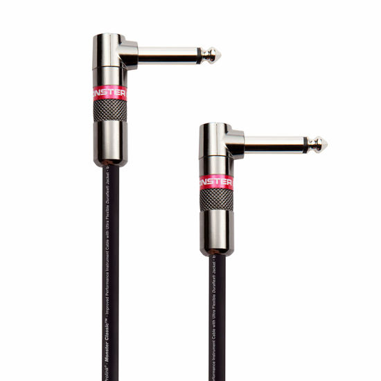 Picture of Monster Prolink Classic Instrument Guitar Cable - 8 in Right Angle to Right Angle Instrument Cable. All Metal & Duraflex Outer Jacket. 90% Copper Braided Shield Monster Instrument Cable