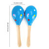 Picture of 2 Pcs Maracas, Hand Percussion Rattles for kids, Wooden Rumba Shaker Hand Musical Instruments with Clear Rhythm for Kids Adults Playing (Blue)