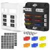 Picture of DaierTek 12V Fuse Block 6 Way with LED Indicator Light 12 Volt Fuse Box ATO/ATC Marine Fuse Panel Waterproof 24V for Automotive Boat Car Truck