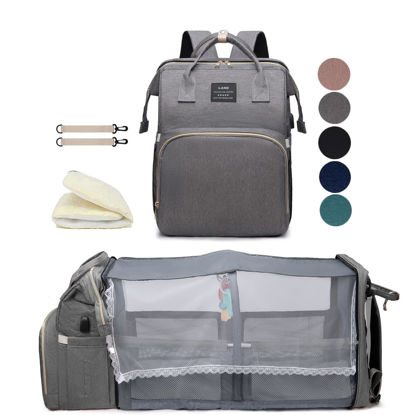 Picture of houscly Diaper Bags Backpack for Baby Boy : Large Baby Bag for Boys Girls Mom Toddler Women Men Dad Big Travel Newborn Essential Baby Registry Search Must Haves Grey
