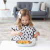 Picture of Bumkins Short Sleeve Bib for Girl or Boy, Toddler and Kids for 1-3 Years, Large Size, Essential Must Have for Junior Children, Eating, Mess Saving Soft Fabric Apron for Play, Heart Black and White