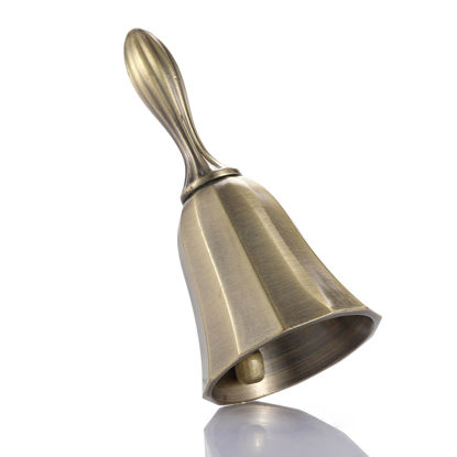 Picture of Homelavie Super Loud Solid Brass Hand Call Bell for Ringing at Wedding, Hand Bells for Seniors Bedside, Teacher Classroom Bell, Dinner Bell, Tibetan Bells, Meditation Bell, Gift for Bedridden Kids Mom