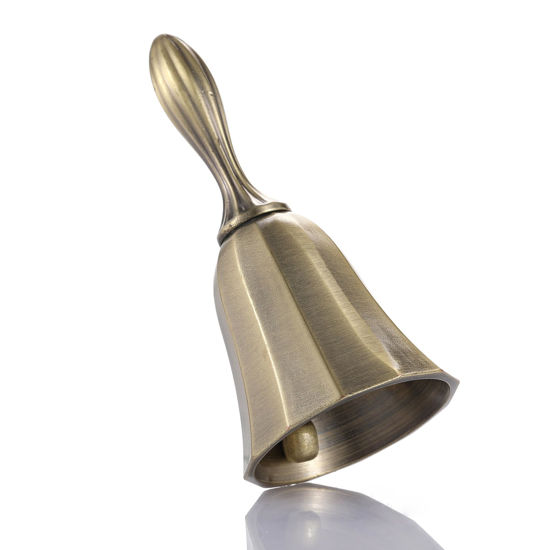 Picture of Homelavie Super Loud Solid Brass Hand Call Bell for Ringing at Wedding, Hand Bells for Seniors Bedside, Teacher Classroom Bell, Dinner Bell, Tibetan Bells, Meditation Bell, Gift for Bedridden Kids Mom