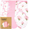 Picture of Bublo Baby Swaddles for Newborns Girl - 3 Pack Organic Baby Swaddles 3-6 Months - Baby Swaddle Sleep Sack - Infant Swaddle Sleeping Sack - Baby Swaddle Blanket Wrap (Hearts-Flowers)