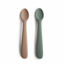 Picture of mushie Silicone Baby Feeding Spoons | 2 Pack (Dried Thyme/Natural)