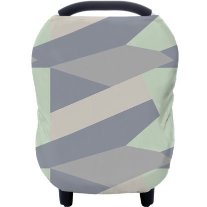 Picture of Carseat Cover Boy and Girls - Multi-use Nursing Car Seat Canopy Cover for Breastfeeding, Infant Stroller Cover, High Chair Cover (baby green)
