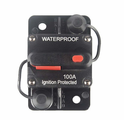 Picture of WOHHOM 100 Amp Circuit Breaker with Manual Reset 12V-36V DC Waterproof Surface Mount for Car Audio Rv Marine Boat Truck Trolling Motors, 30-300A Car Speaker Resettable Fuse