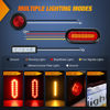 Picture of Nilight 2 PCS Steel Trailer Light Boxes Housing Kit 3LED License Plate Light 6 Inch Oval Red Amber Trailer Tail Light 2 Inch Round Red Side Marker Lights Grommet Plugs for Truck Trailer Tractor Car