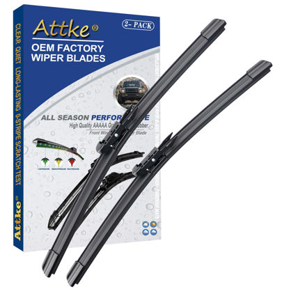 Picture of 2 Wiper Blades 28" + 28" Front Wiper Blades for Ford Edge 2015-2020/Ford Escape 2013-2020/Focus 2012-2018/Fusion 2013-2019-OE Original Quality (Pack of 2)